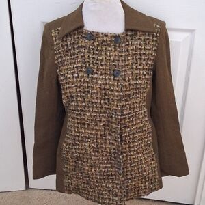 Lida Baday Brown Wool & Tweed Jacket   Size 6